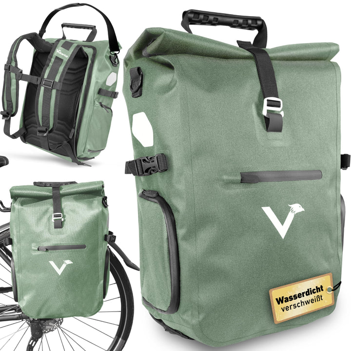 Valkental® - 3in1 Fahrradtasche Pro - Das Original - Hochwertiges Nylon - 23L Volumen - Geeignet als