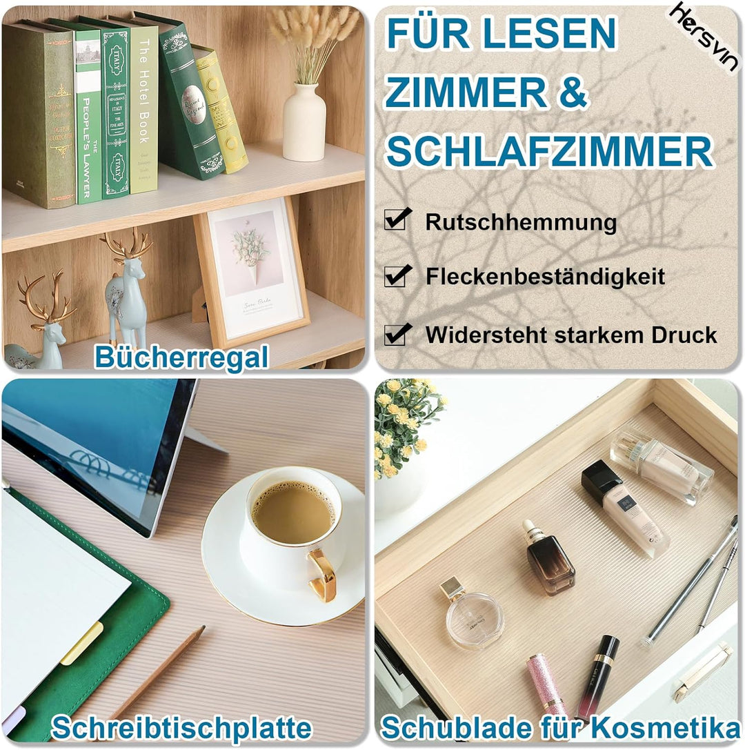 Hersvin Schubladenmatte 40cmx450cm Schrankpapier Schubladeneinlage Eva Wasserfest Nicht Klebende Unt