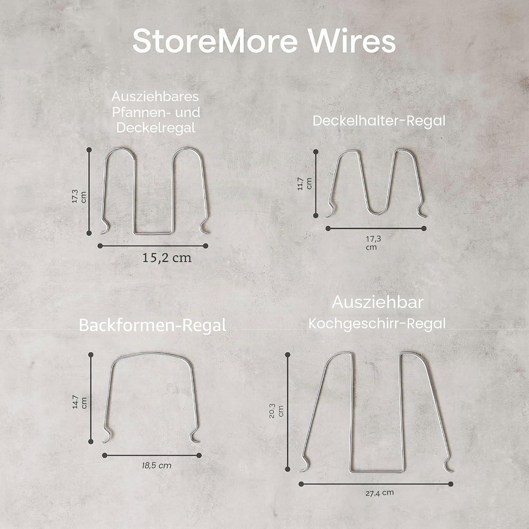 YouCopia Storemore Verstellbarer Pfannen- und Deckelständer, Standard, Weiss, Adjustable Adjustable