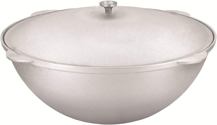 rukauf. Set Utschak, 45 cm + 15 Liter Kasan Kazan aus ALU + Schaumlöffel - Feldküche Gulasch-Kessel
