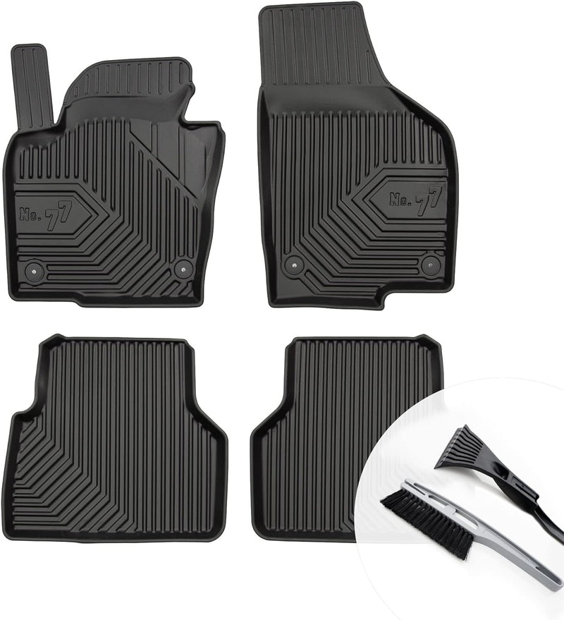 Gummimatten Auto Fussmatten mit Rand Gummi Automatten 4-teilig Set - passend für VW Tiguan I 2007-20