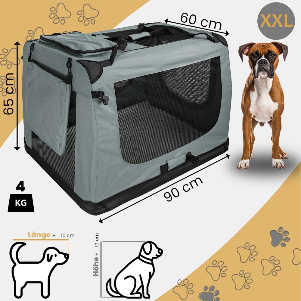 Faltbare Hundebox Transporttasche Transportbox Auto für Katze Hunde Grosse Kleine Box Bag Bed Decke