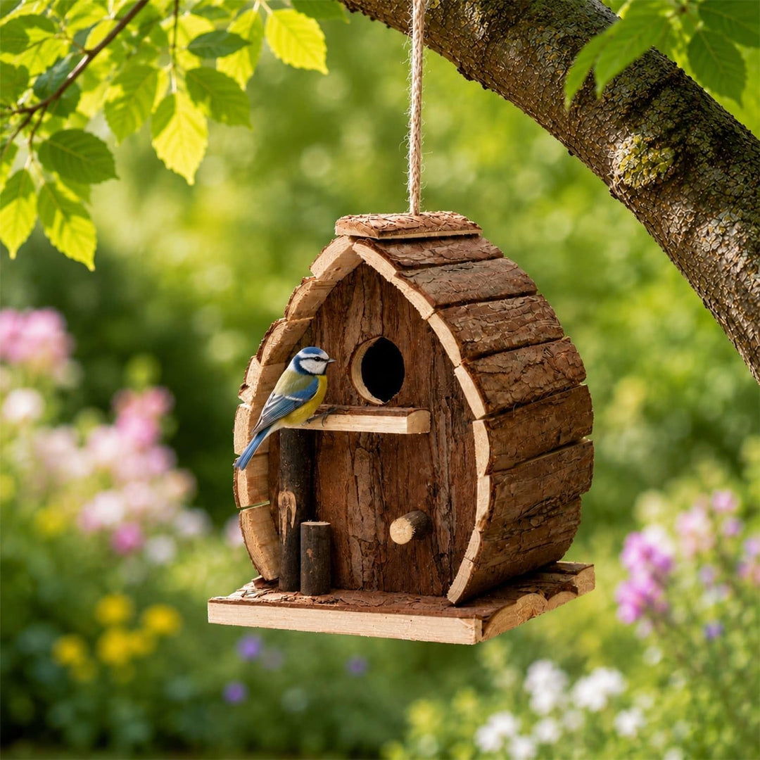 CKB LTD Nistkästen für Vögel Haus Holz Vogelhaus zum Aufhängen Hänge für Wildvögel rustikal natürlic