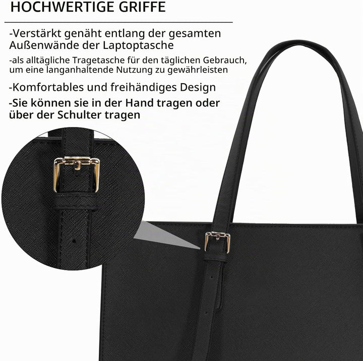 NUBILY Handtasche Shopper Damen Grosse Schwarz Handtasche Leder Umhängetasche Arbeitstasche Gross La