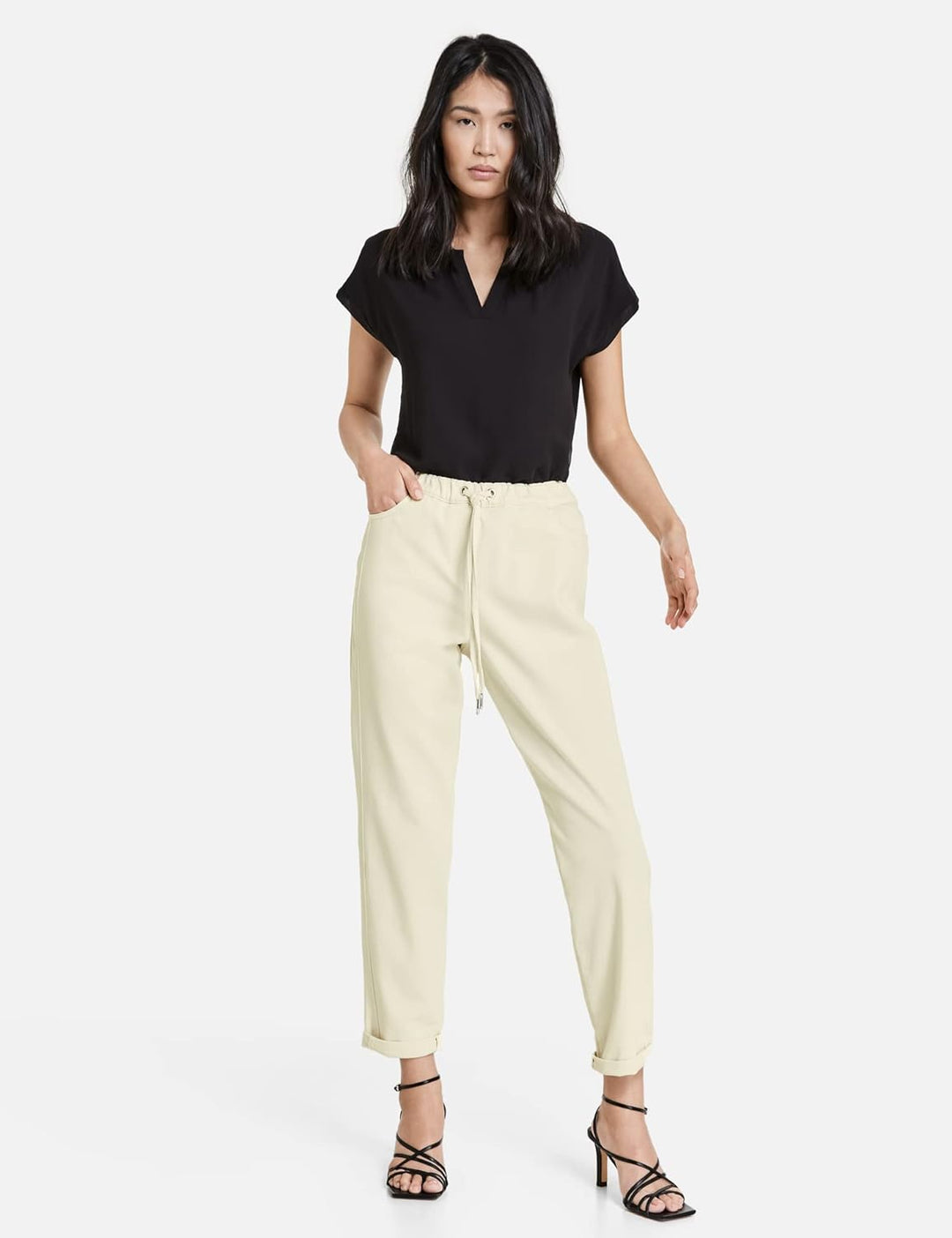 Taifun Damen Hose 36 Light Creme, 36 Light Creme