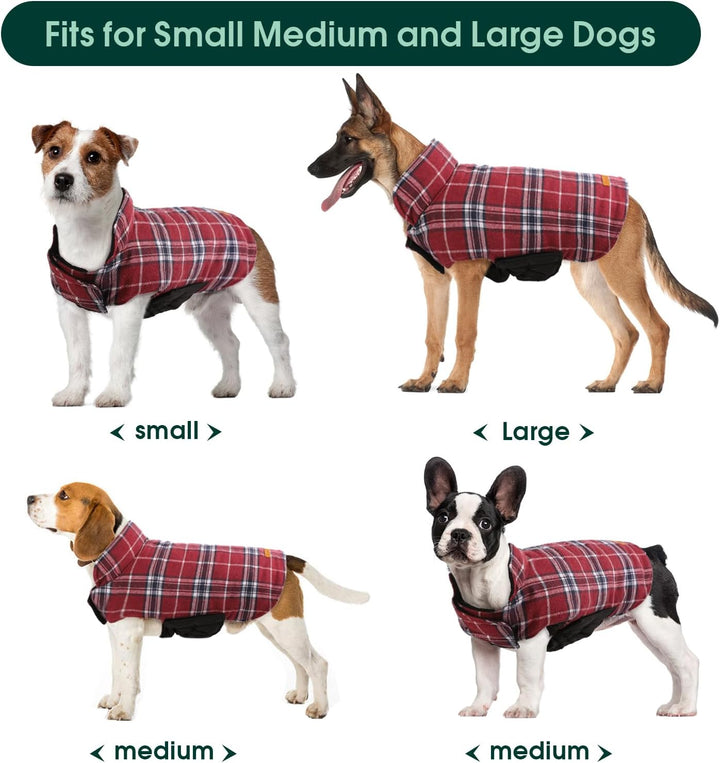 Kuoser Hundemantel Winter für Kleine Hunde - Fleece Wasserdicht und Warm, Outdoor Hundejacke Mit Ges