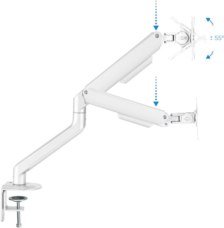 TOOQ DB4032TNR-W - Einarmiger, neig- und schwenkbarer Tischständer für 17"-32" Zoll Bildschirme, ein