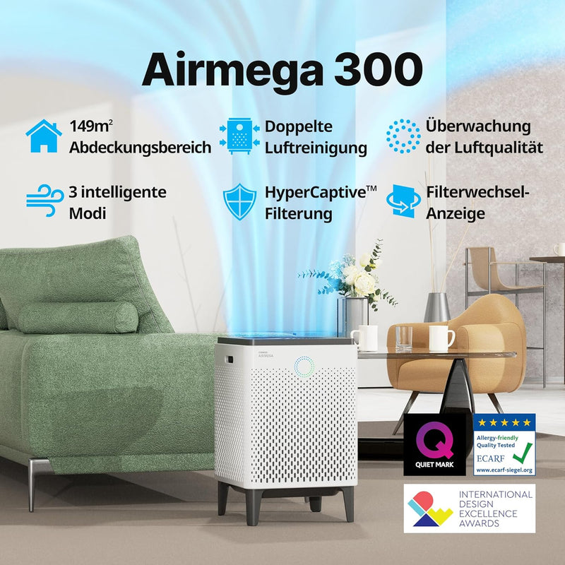 COWAY AIRMEGA 300 | Professioneller Luftreiniger für Büros und Restaurants | Extrem leistungsstarkes