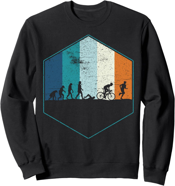 Triathlon Evolution Triathlet Läufer Schwimmer Geschenk Sweatshirt
