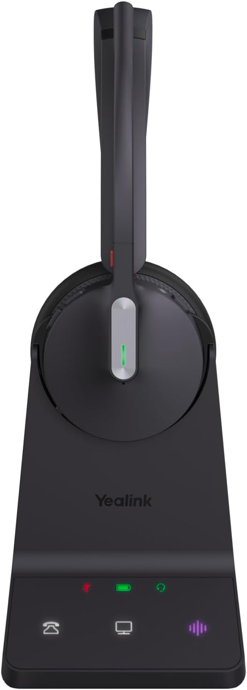Yealink WH64 DECT & Bluetooth Dual UC Zoom Kabelloses Headset, On-Ear-Arbeitskopfhörer mit 3-facher