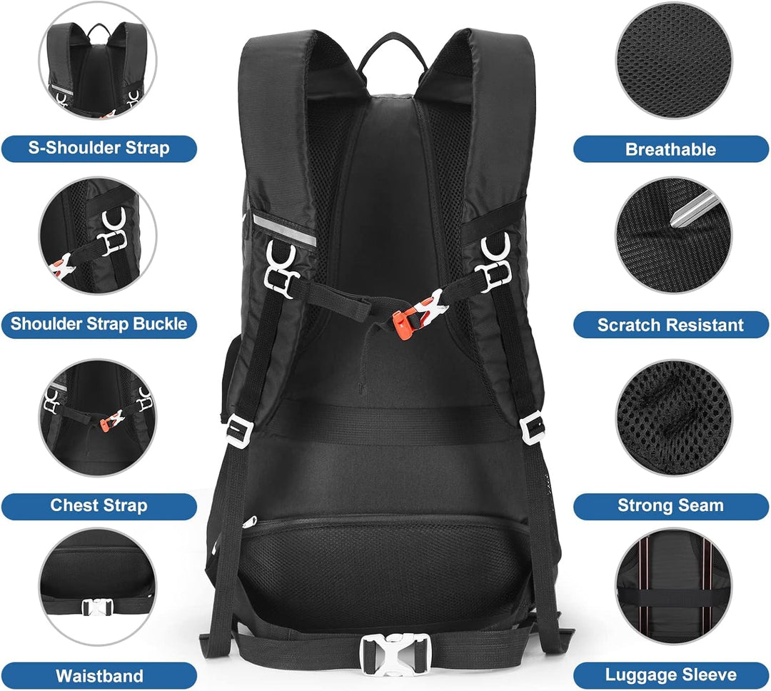HOMIEE Wanderrucksack 45L, Herren Damen Wasserdichter Rucksack Trekkingrucksack Reiserucksack, Outdo