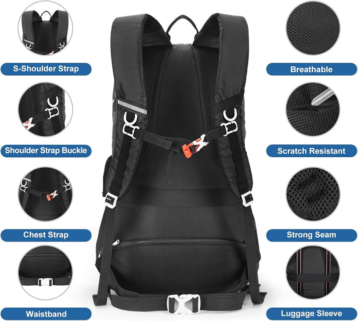 HOMIEE Wanderrucksack 45L, Herren Damen Wasserdichter Rucksack Trekkingrucksack Reiserucksack, Outdo