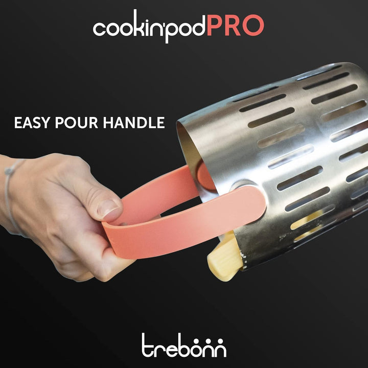 Trebonn - CookinPodPRO Coral Backkorb aus Edelstahl. Ideal zum Backen von Nudeln, zum Dämpfen und zu