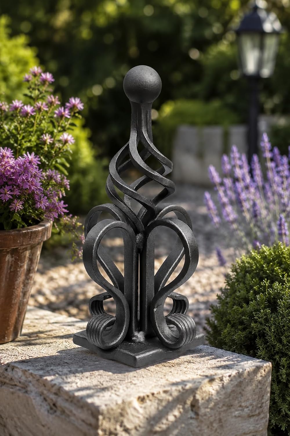 Torkrone Schmiedeeisen Zierelement, für Metall Pfosten am Eingangstor, Garten, Terrasse &amp; Balkon