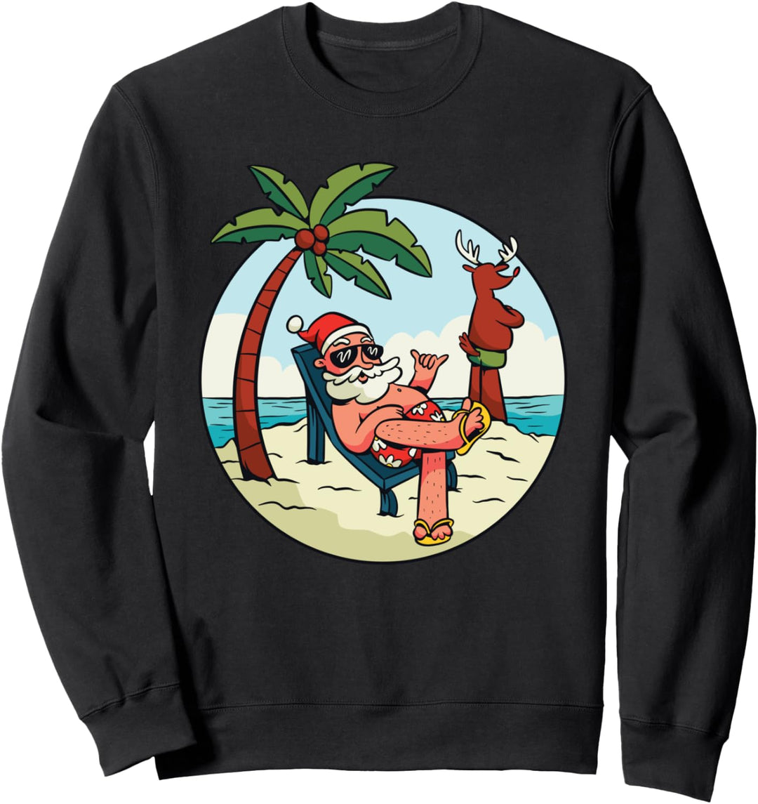 Strand Sommer Weihnachtsmann Weihnachten Xmas Sweatshirt