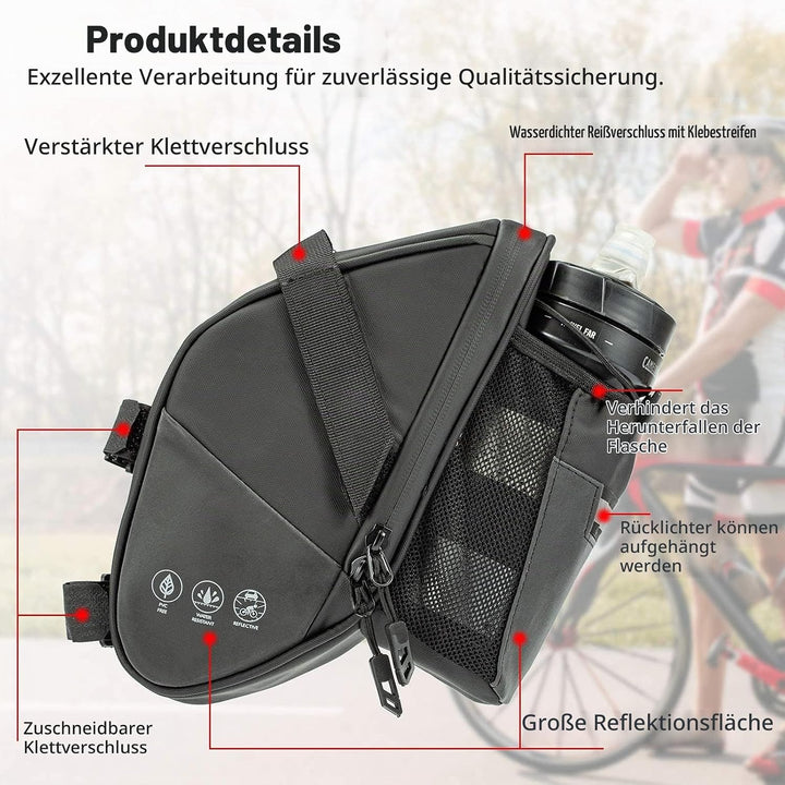 UBORSE Fahrrad Satteltasche Wasserdicht Fahrradsatteltasche mit Flaschenhalter Reflektierend Fahrrad