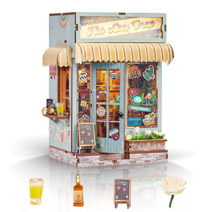 Cuteefun DIY Book Nook Kit, Miniatur Puppenhaus mit LED Licht | Kreatives Handwerk für Erwachsene, B