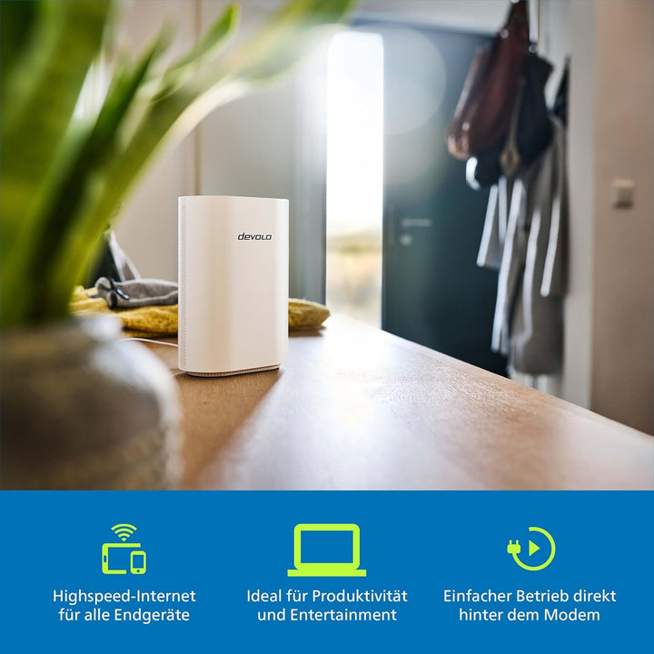 devolo WiFi 7 Mesh BE6500 2-Pack, Highspeed Mesh-WLAN-System, WLAN-Verstärker, bis zu 6.500 Mbit/s,