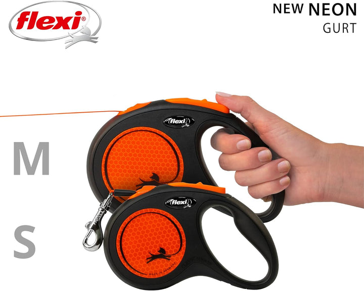 flexi New NEON neon-orange Gurt 5 m schwarz/neonorange 1 Stück (1er Pack), schwarz/neonorange 1 Stüc