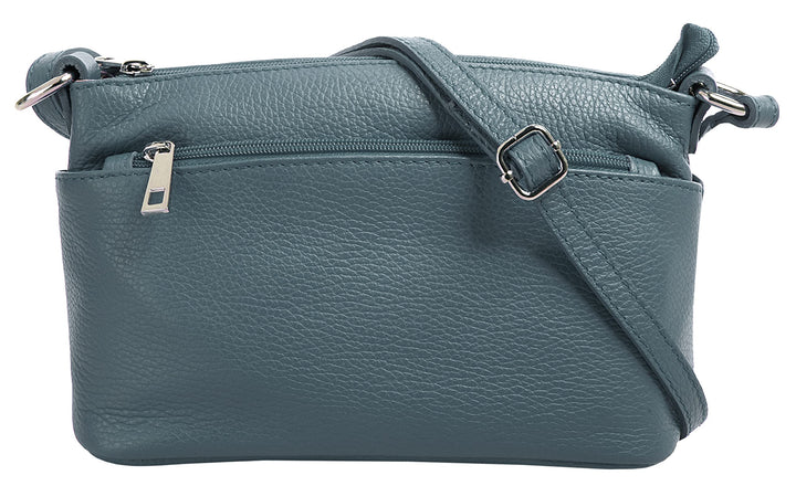 Cluty Umhängetasche echt Leder Damen - 020617 Blau, Blau