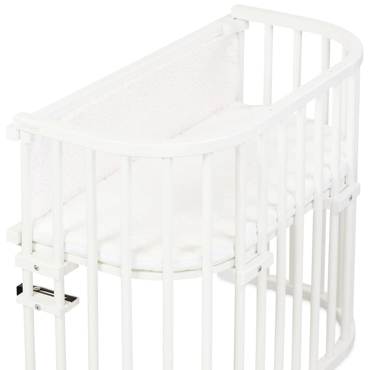 babybay Gitterschutz Organic Cotton für Verschlussgitter alle Modelle, weiss Glitzersterne rosé