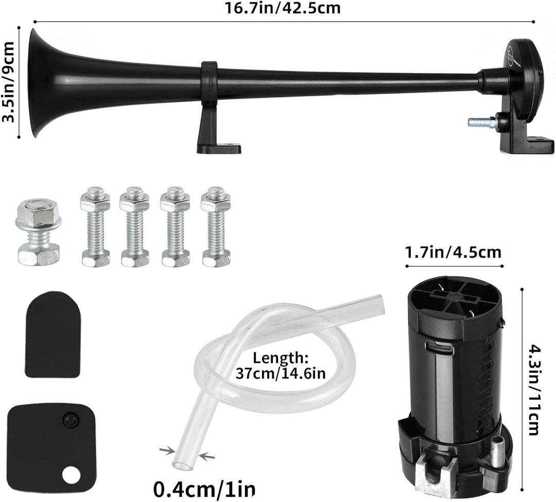 Rupse Hupe Luft Horn Kit, 150db Lufthorn Drucklufthorn auto Horn mit Kompressor für 12V PKW LKW Boot