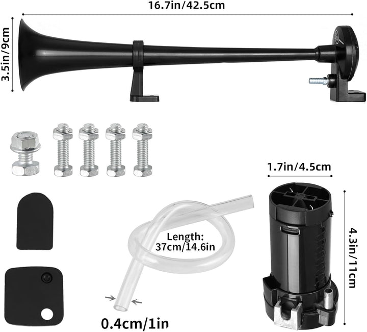 Rupse Hupe Luft Horn Kit, 150db Lufthorn Drucklufthorn auto Horn mit Kompressor für 12V PKW LKW Boot