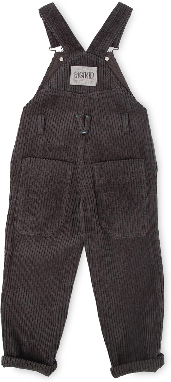 Sigikid Jungen Mini Cord-Latzhose Polar Expedition Kordhose 128 Grau, 128 Grau