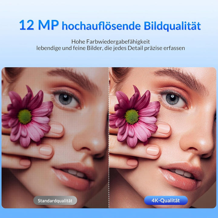 4K Webcam für PC, 4K UHD 1/2.55" Sony Sensor, Autofokus, Datenschutzabdeckung und Stativ, Dual Mikro