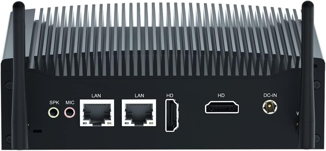 Industrieller Mini-Lüfterlos-PC W 11 Pro, Core i5 1235U, 16GB DDR5 256GB SSD, Dual HD, RJ45 LAN, RS2