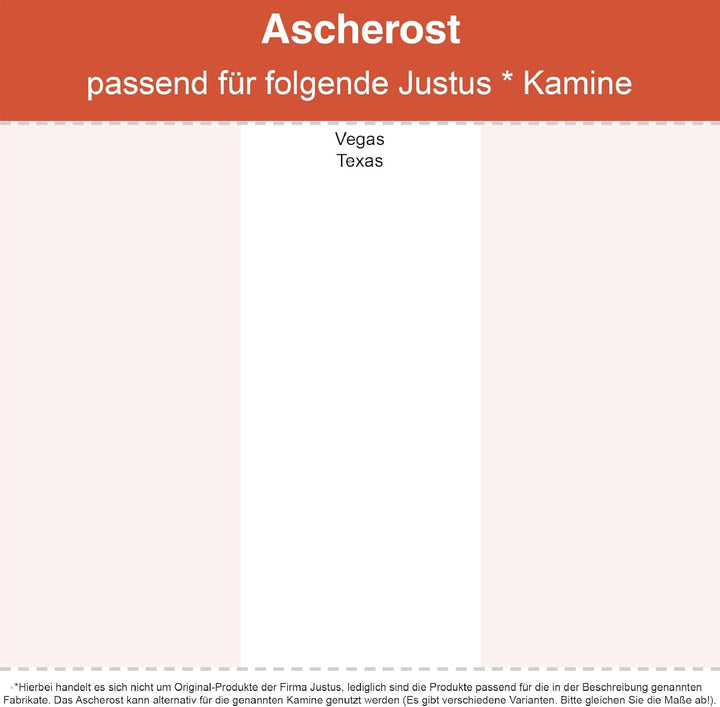 Kaminrost - Passend für Justus Kaminöfen inkl. Modellübersicht - Ascherost Kamin aus massivem Stahl
