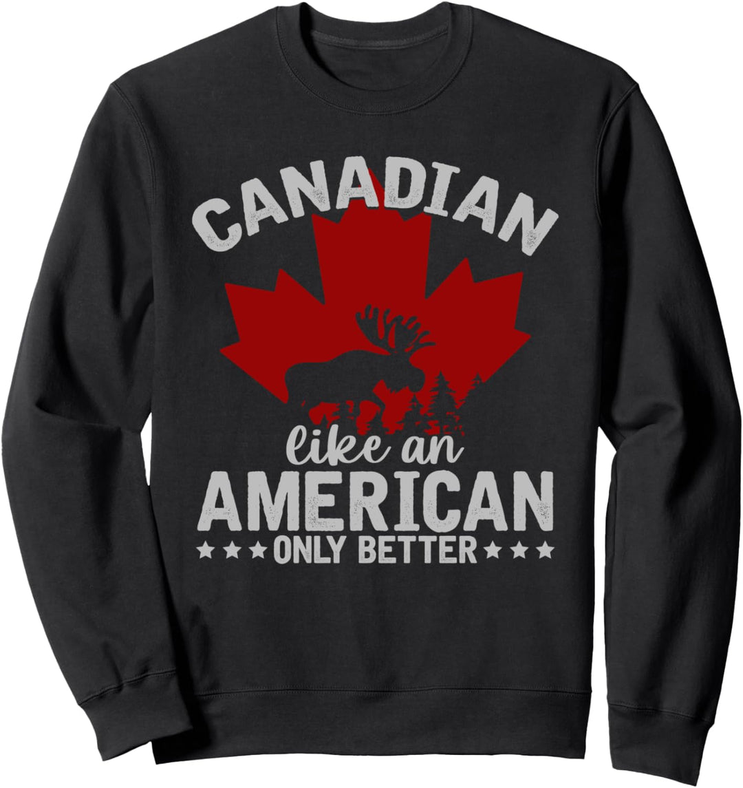 Ahornblatt Elch Kanadische Flagge USA Lustiges Kanadier Sweatshirt