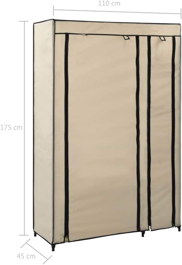 Susany Kleiderschrank Stoffkleiderschrank Faltschrank Wäscheschrank Abmessungen: 110 x 45 x 175 cm (