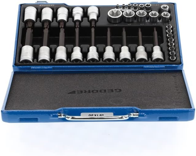 Steckschlüsselsatz 19 TX 20 34-tlg.1/4+1/2 Zoll T8-T60/E4-E24 GEDORE