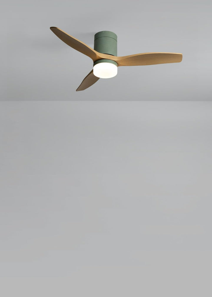CREATE / WINDCALM S/Deckenventilator ABS Salbeigrün Hellesholzflügel mit Beleuchtung und Fernbedienu
