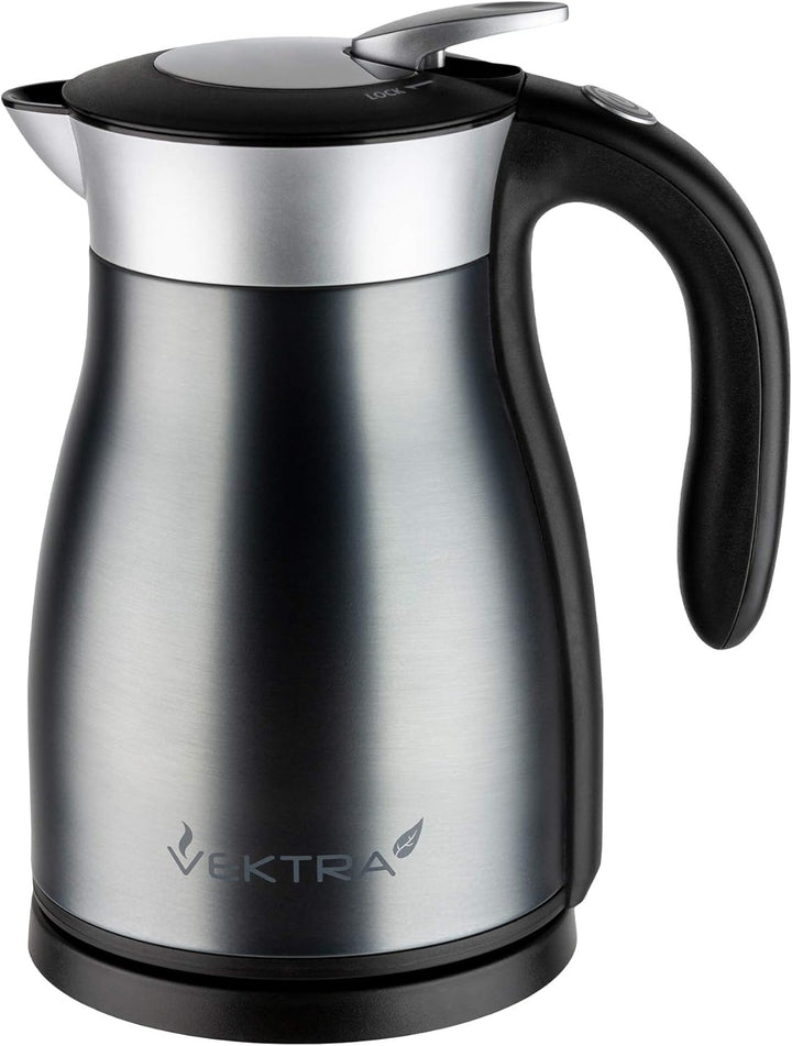 Vektra VEK-1501S Vakuumisolierter Wasserkocher 1,5 L Edelstahl Doppelwandig EU-Stecker, Thermoskanne