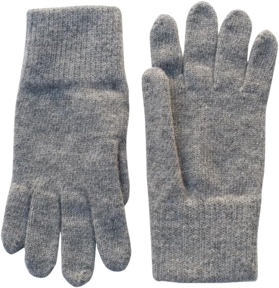 FosterNatur, Merino Damen Wollhandschuhe/Fingerhandschuhe, 100% Wolle Merino extrafein 7.5 Grau, 7.5