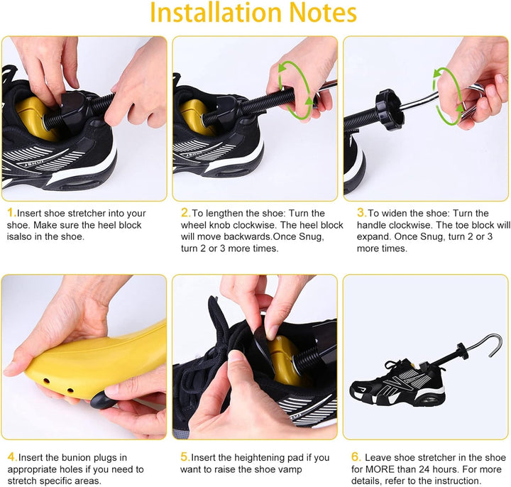 eachway 1 Paar professionelle 2-Wege-Premium-Schuhspanner aus robustem Kunststoff, verstellbare Läng