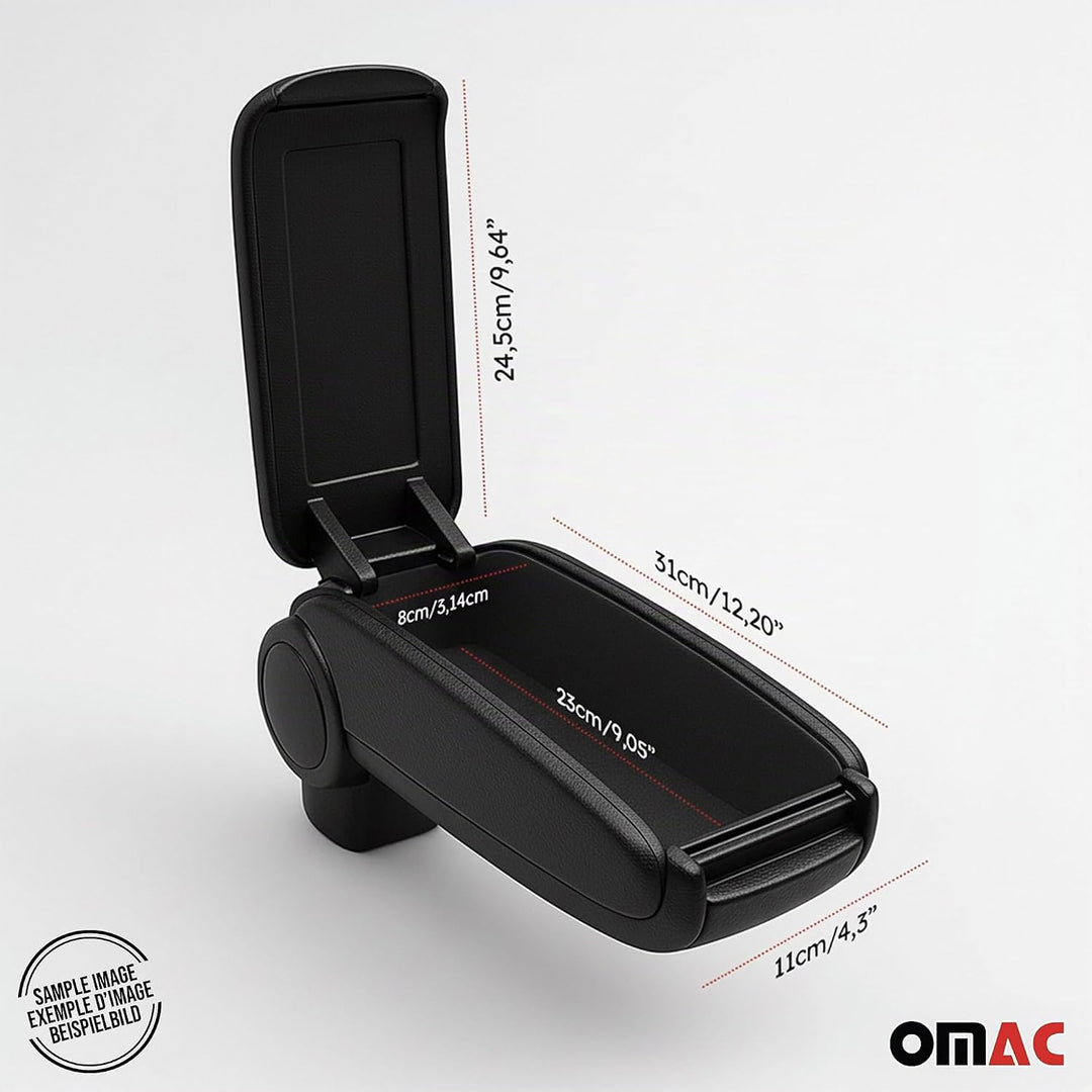 OMAC Mittelarmlehne Armlehne Mittelkonsole kompatibel mit Hyundai i20 2015-2020 PU-Leder Schwarz i20