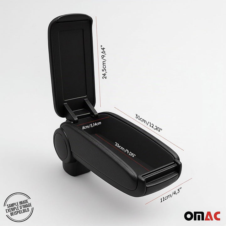 OMAC Mittelarmlehne Armlehne Mittelkonsole kompatibel mit Hyundai i20 2015-2020 PU-Leder Schwarz i20