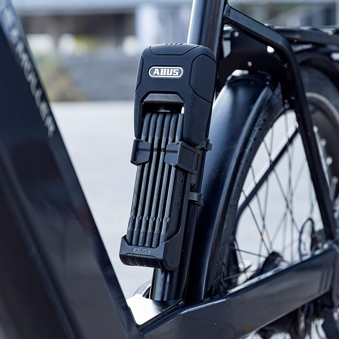 ABUS Faltschloss Bordo Granit™ XPlus 6500KA/90 Black SH & Wand- und Bodenanker Granit WBA 75 - Befes