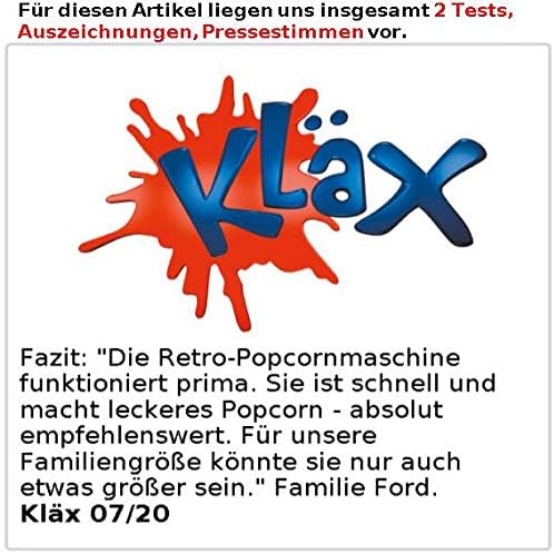 Rosenstein &amp; Söhne Popcornmaker: Mini-Retro-Popcorn-Maschine "Theater" im 50er-Jahre-Look, 230 Watt