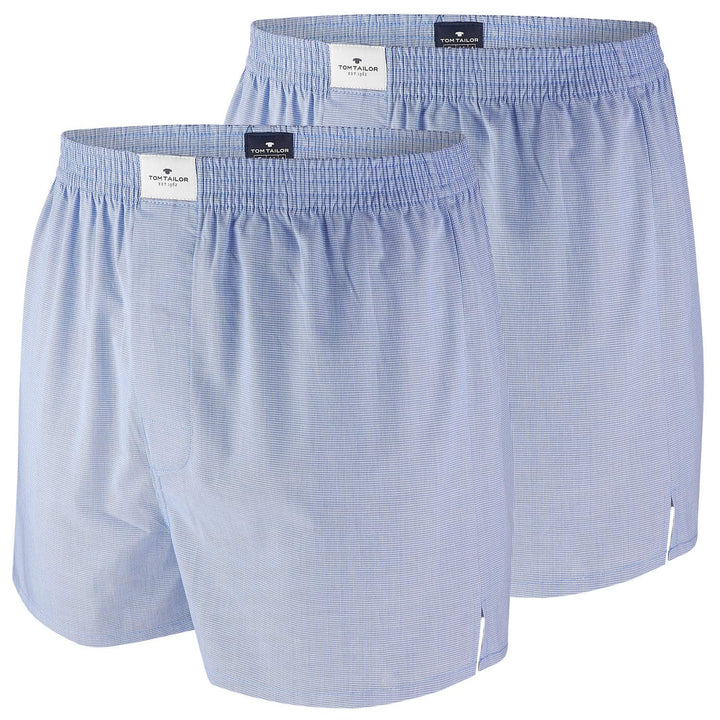 TOM TAILOR Herren Boxershort blau kariert 2er Pack L Lightblue, L Lightblue