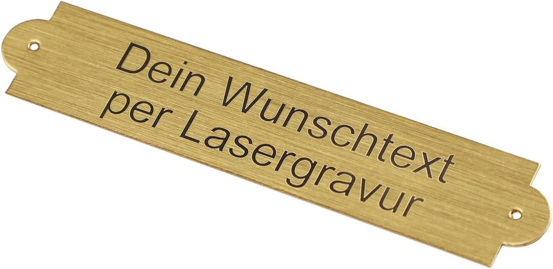 Gemäldeschild aus Messing mit Gravur | Schild gravieren lassen für Gemälde, Sattel, Ehrentafeln und