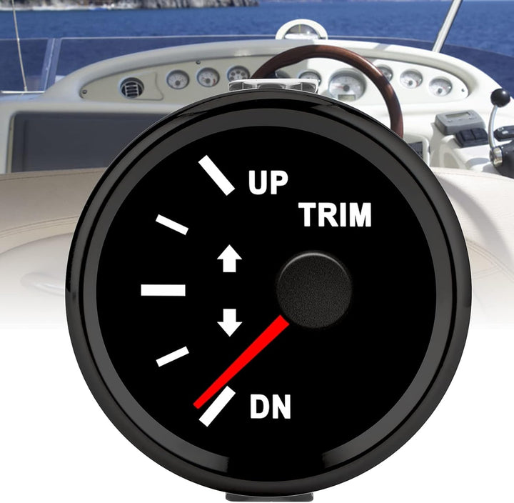 Trimmlehre IP67 Wasserdicht 9-32 V DC 52 Mm Boat Trim Balance Gauge Für Ship Yacht Marine(Schwarzer