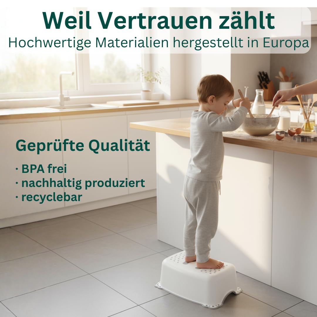 Tritthocker Kinder Wal Blau - Kindertritt Waschbecken stabil und rutschfest - Toilettenhocker Kinder