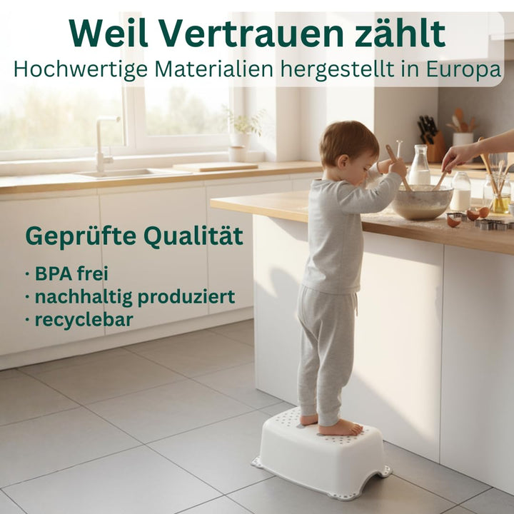 Tritthocker Kinder Wal Blau - Kindertritt Waschbecken stabil und rutschfest - Toilettenhocker Kinder