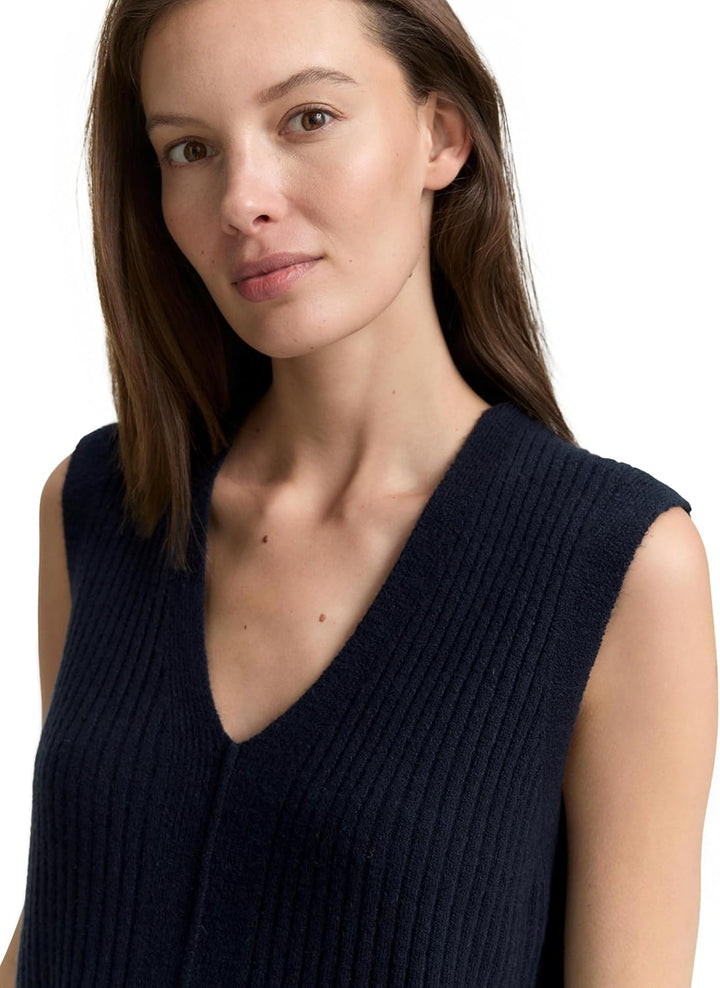 TOM TAILOR Damen RIPP Pullunder mit V-Ausschnitt XXS 11019 - Lunar Eclipse, XXS 11019 - Lunar Eclips