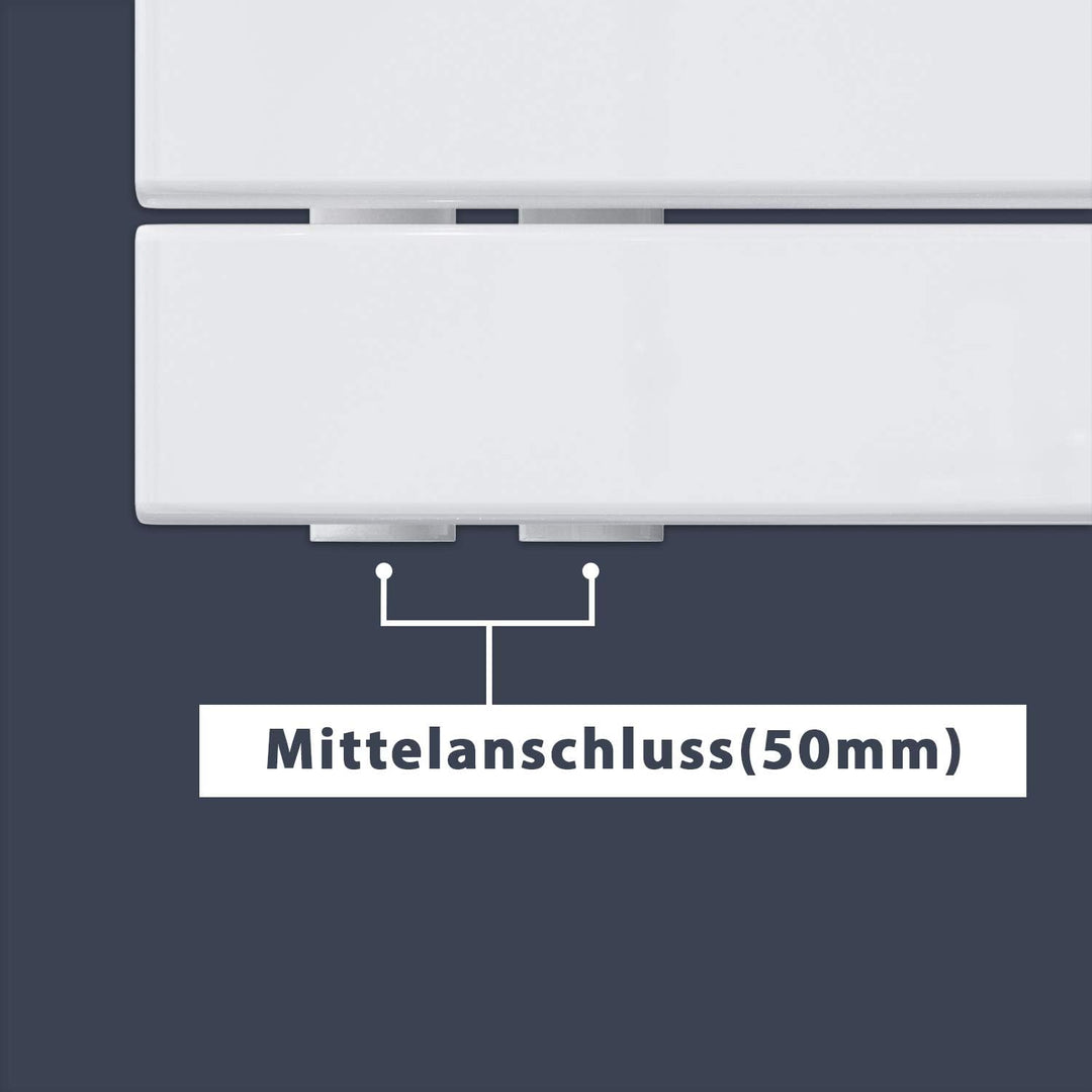 SONNI Badheizkörper Flach Handtuchtrockner 1314 x 500 mm Weiss Handtuchwärmer Seitenanschluss Panel