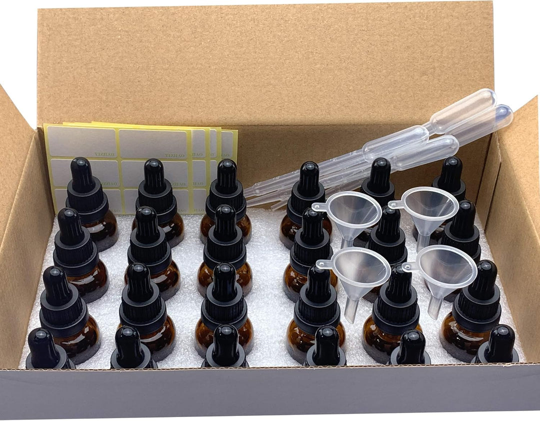 YIZHAO Pipettenflasche 30ml, Apothekerflasche Braunglas mit [Dropper Pipette Glas], Braunglasflasche